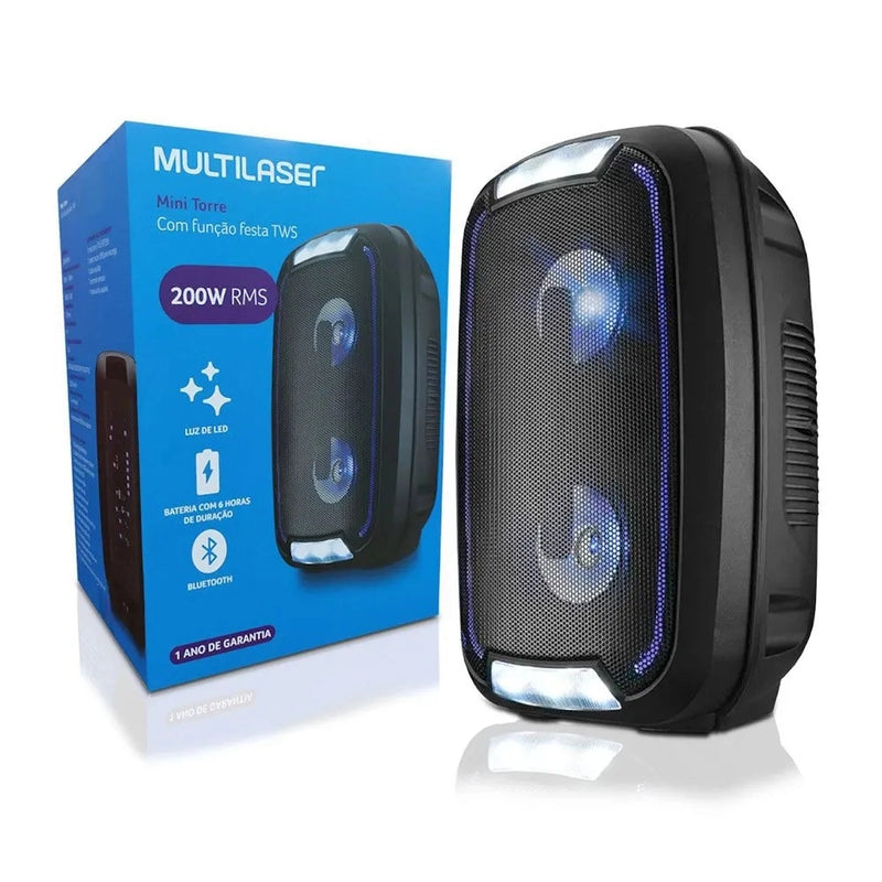 Caixa De Som Bluetooth 200w Rms Mini Torre Party Multilaser