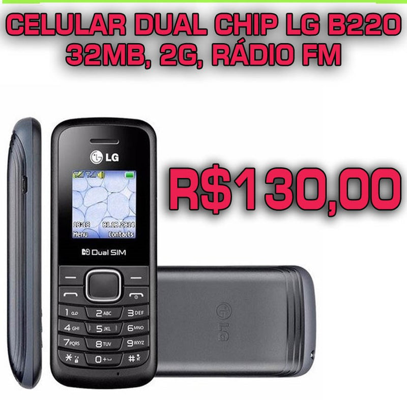 Celular LG B220 Dual SIM 32 MB preto 32 MB RAM