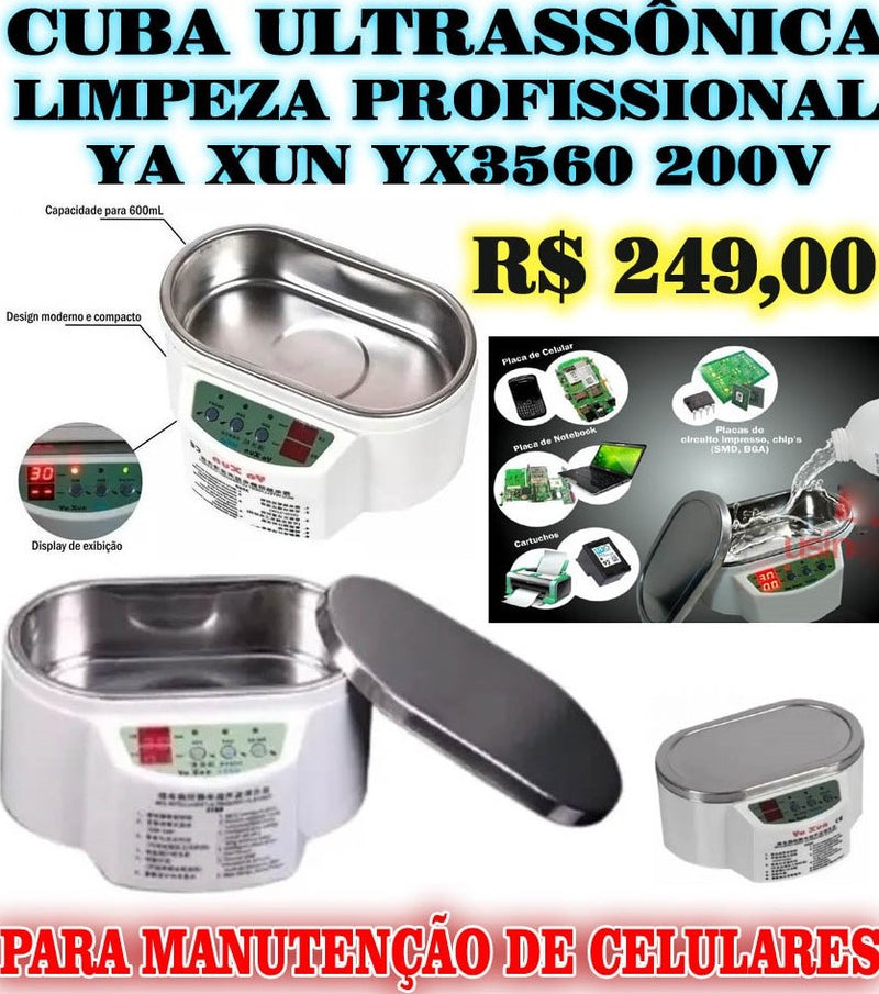 Cuba Ultrassônica Limpeza Profissional Yaxun Yx3560 200v