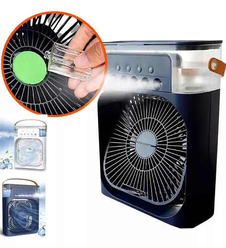 Ventilador Portátil Com Iluminação Umidificador Climatizador