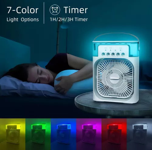 Ventilador Portátil Com Iluminação Umidificador Climatizador