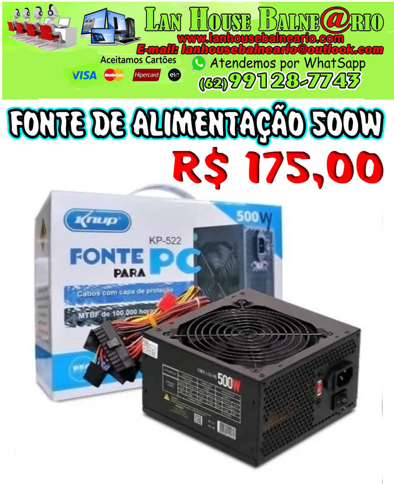 Fonte De Alimentação 500w Knup