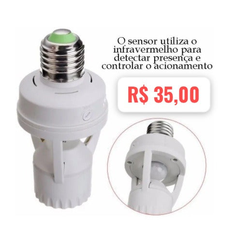 Soquete Com Sensor de Presença para Lampadas (Ao Aproximar ela Acende a Lampada)