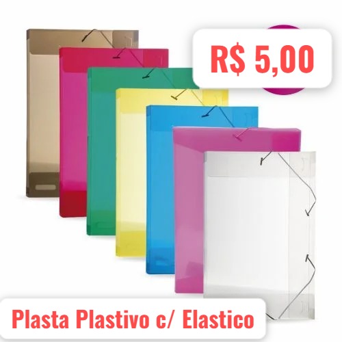 Pasta Plastica Com Elastico Colorida