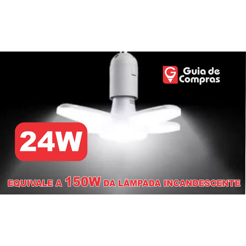 Lampada Multifuncional De Led Modelo Ventilador 24w 6500k Branca Fria Bivolt