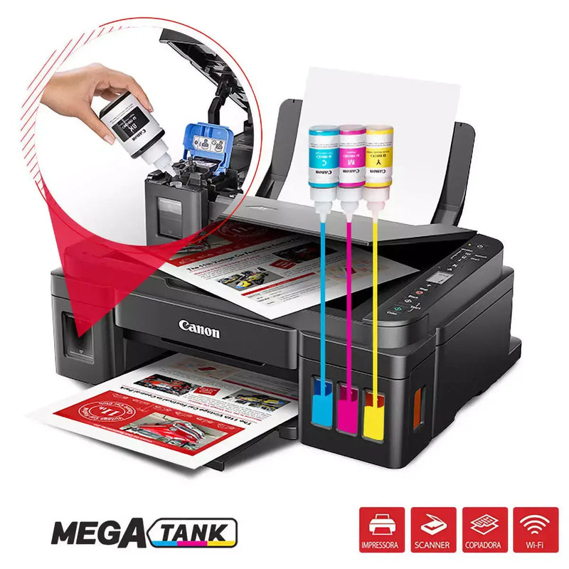 Impressora Multifuncional Canon G3110 Mega Tank, Wi-Fi, Jato de Tinta Bivolt