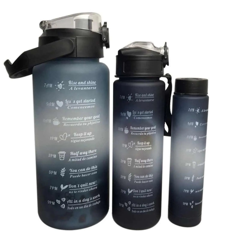 Kit 3 Garrfas Pretas P, M, G