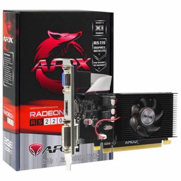 Placa de Vídeo Afox Radeon R5 220, 1gb, Ddr3, 64bit, Low Profile, HDMI/DVI/VGA