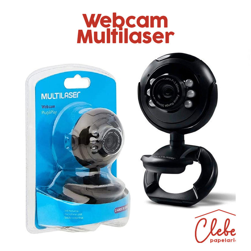 Câmera Web Webcam Multilaser Wc045 Vga Nightvision Microfone